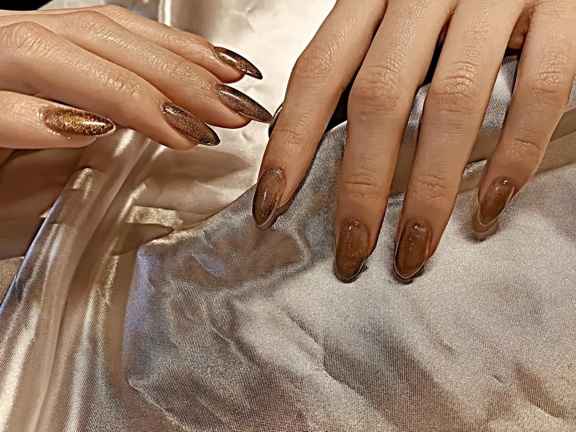 ネイル ブラウン マグネットネイル mew mew NAIL & EYEのマツエク・マツパデザイン