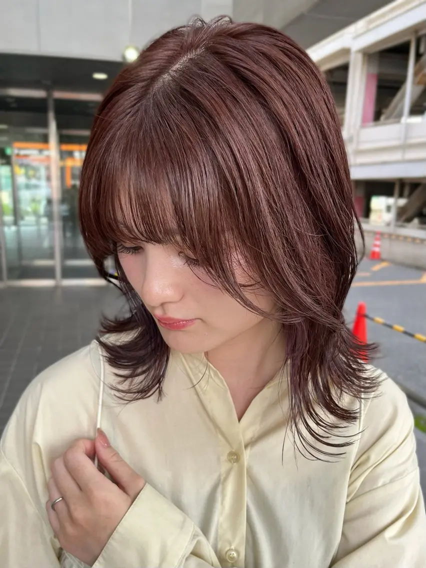 ミディアム ヘアカラー YUI🍊 ボブ/レイヤーカットのヘアスタイル