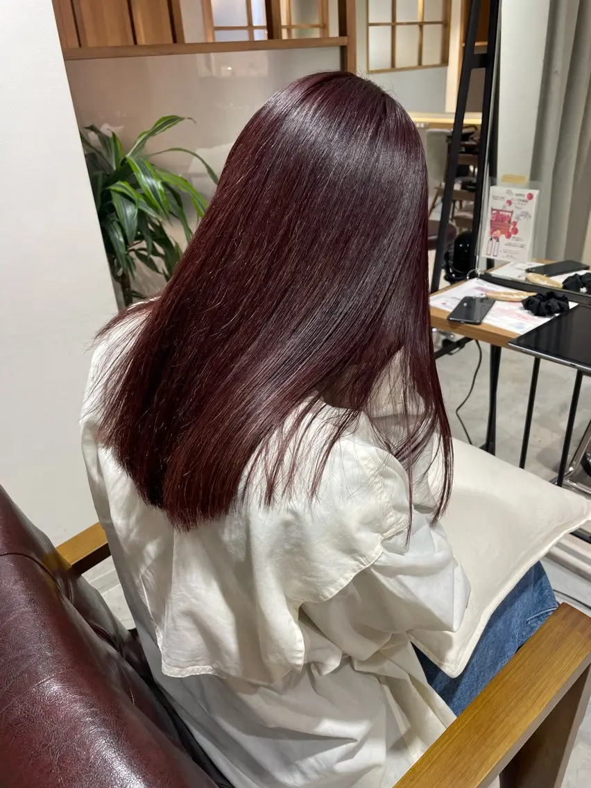 ロング カラー ヘアカラー トリートメント mei|顔まわり ×透明感カラーのヘアスタイル
