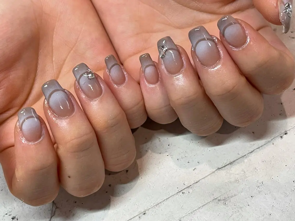 ネイル ハンドネイル 韓国/ワンホン/長さ 出しつけ放題🎀のネイルデザイン