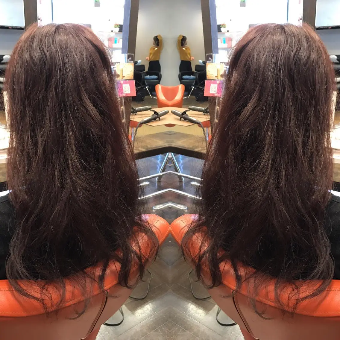 ロング カラー ボルドーカラー ヘアカラー デザインカラー🌈 高木リョウのヘアスタイル