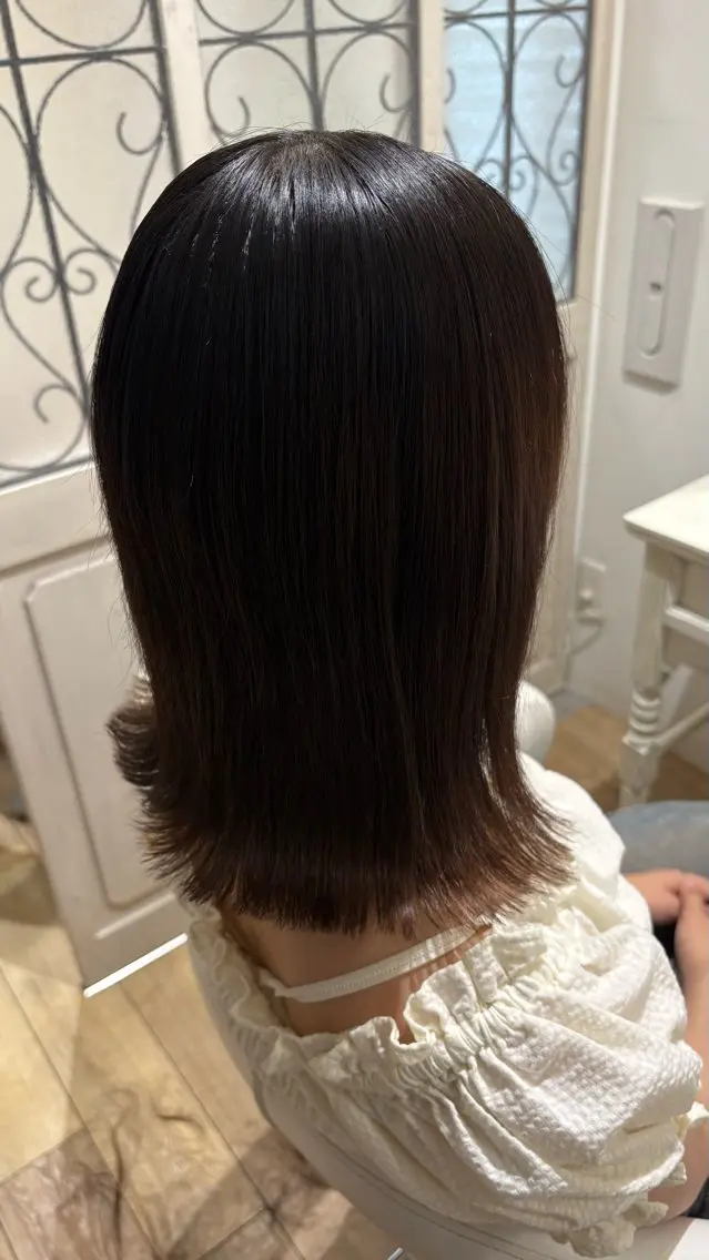 ミディアム カラー カット 似合わせ 顔周りYUUGAのヘアスタイル