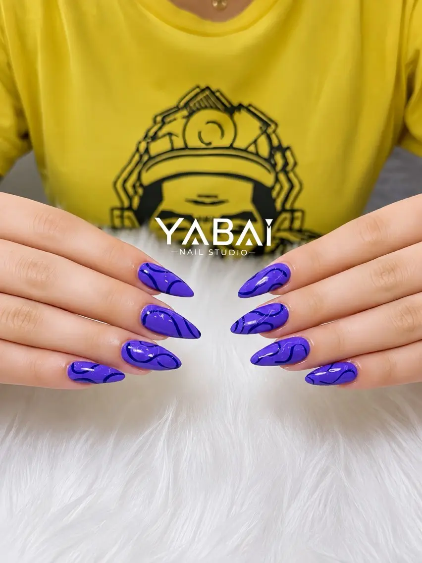ネイル アートネイル ロングネイル パープル YABAI NailStudioのネイルデザイン