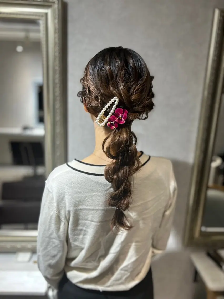 ロング カラー ヘアアレンジ ブリーチ ブリーチなしカラー 学生 韓国風ヘア ブリーチ🐰インナー ♡ハイライト♡綾🐰のヘアスタイル