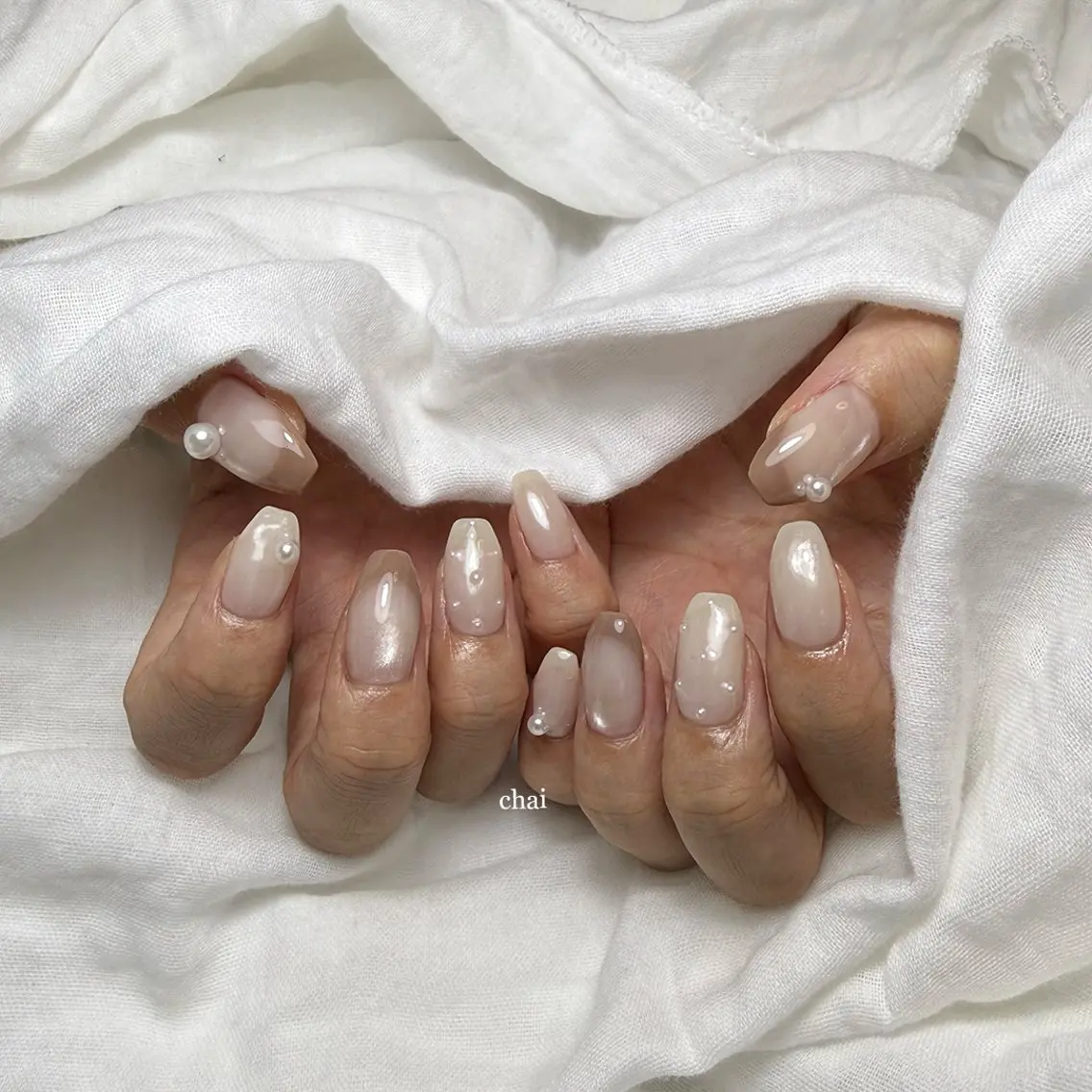 ネイル フレンチネイル マグネットネイル ハンドネイル chai nail +  eye📍鶴橋のネイルデザイン