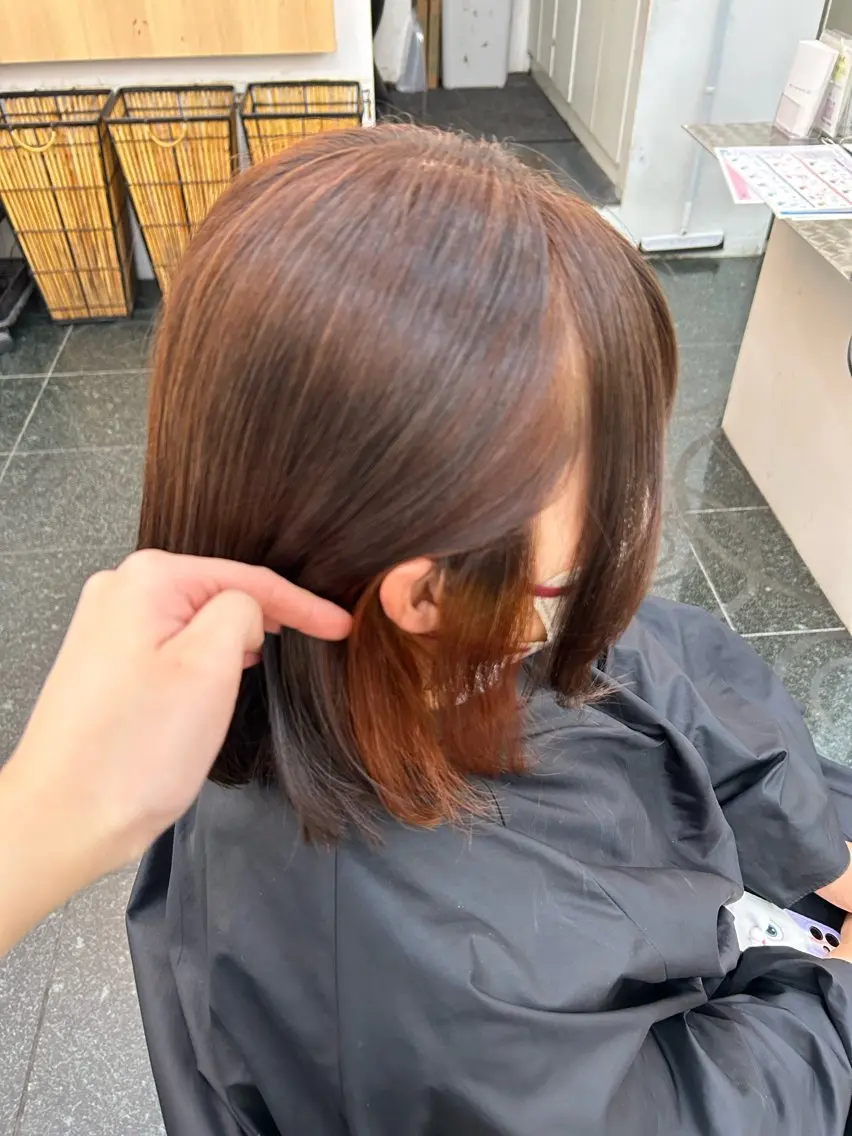 ミディアム カラー カット 縮毛矯正 トリートメント 髪質改善⭐️縮毛 🫧内藤紅葉のヘアスタイル