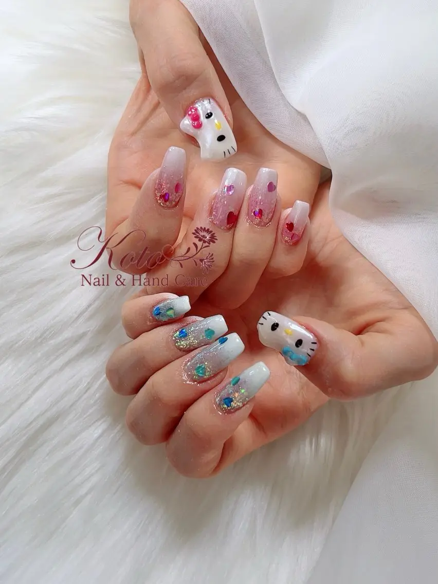 ネイル 長さ出し ジェルネイル 持ち込み ニュアンスネイル 赤色 ハンドネイル Nail Salon KOTOのネイルデザイン