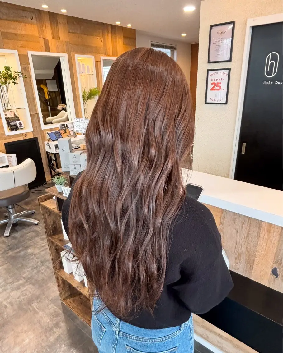カラー ブリーチ ダブルカラー ブリーチなしカラー 藤原 梨夢のヘアスタイル