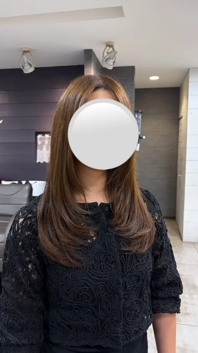 ロング カラー アッシュ アッシュブラウン ブラウンカラー レイヤーカット カット ヘアカラー レイヤーカット🎀 よしいあまねのヘアスタイル