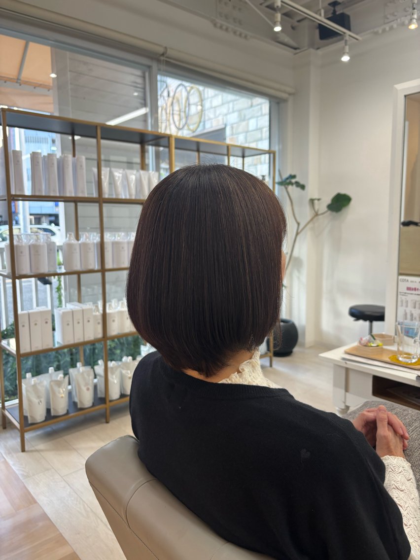 ミディアム 縮毛矯正 ワタセ ヒメカのヘアスタイル