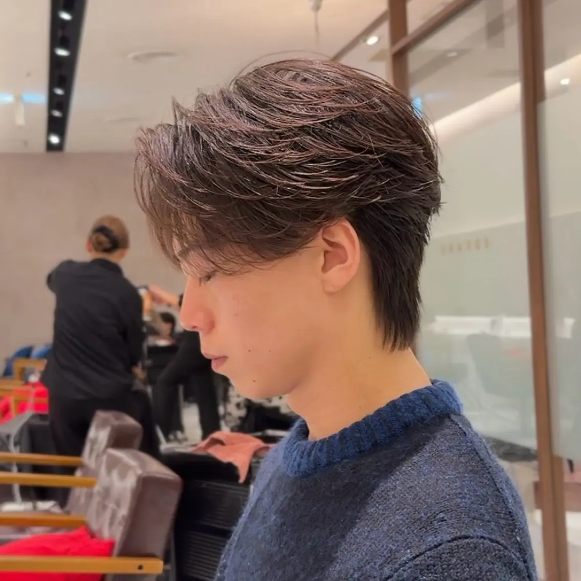 パーマ メンズ メンズ韓国風 メンズパーマ ニュアンスパーマ 石崎 はるかのヘアスタイル