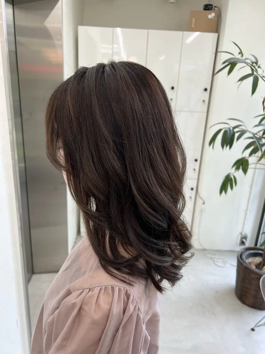 ミディアム カラー ブラウンカラー 小顔カット ヘアカラー 🌷︎あすか🌷 JILLSTUDIOのヘアスタイル