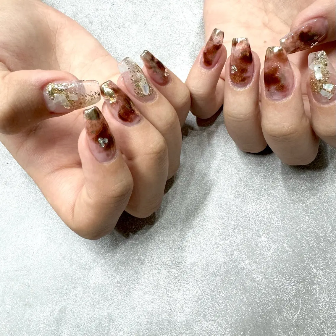 ネイル ブラウン ハンドネイル private salon　lienのネイルデザイン