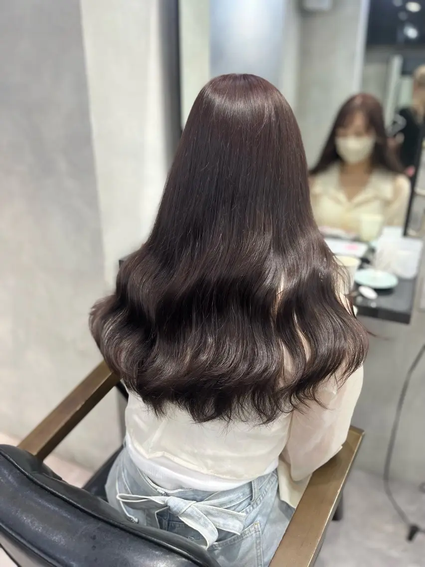 ロング 韓国風カラー 韓国風ヘア 当日予約OKカット モデル濱川響太のヘアスタイル