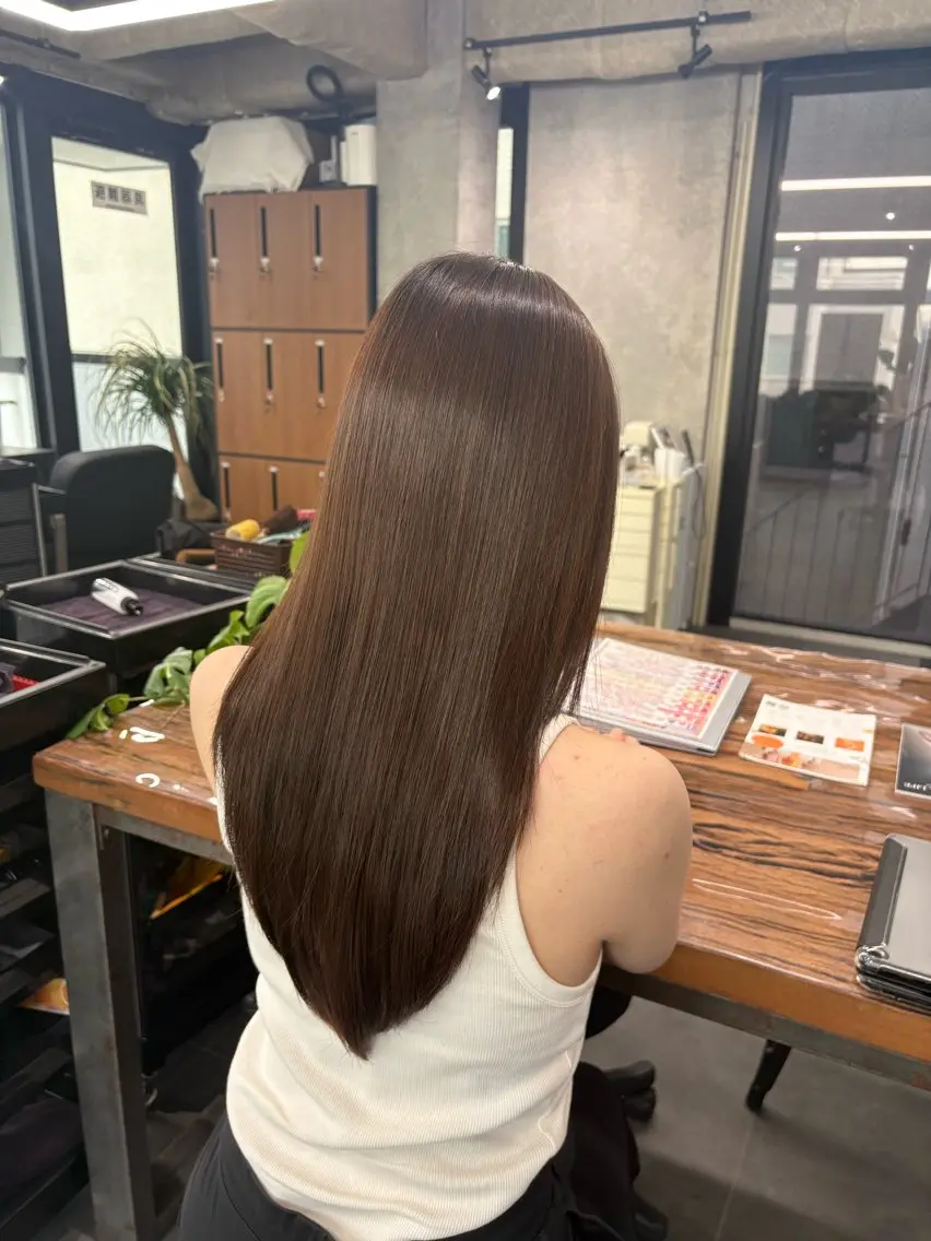 ロング カラー 縮毛矯正 三軒茶屋髪質改善🌼 リズキのヘアスタイル