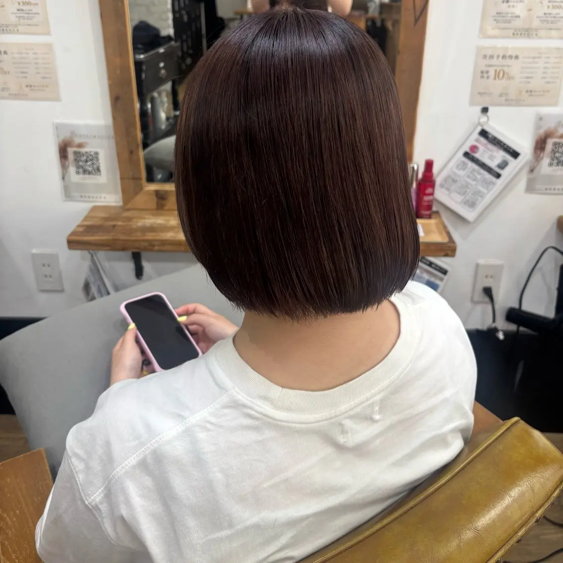ミディアム カラー ヘアカラー 濱田 真尋のヘアスタイル