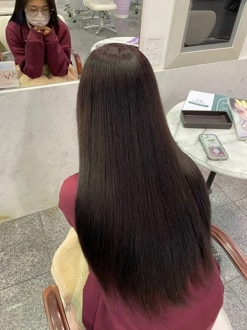 ロング カラー 髪質改善 トリートメント ハイトーン/ブリーチ 🤍足立里湖のヘアスタイル
