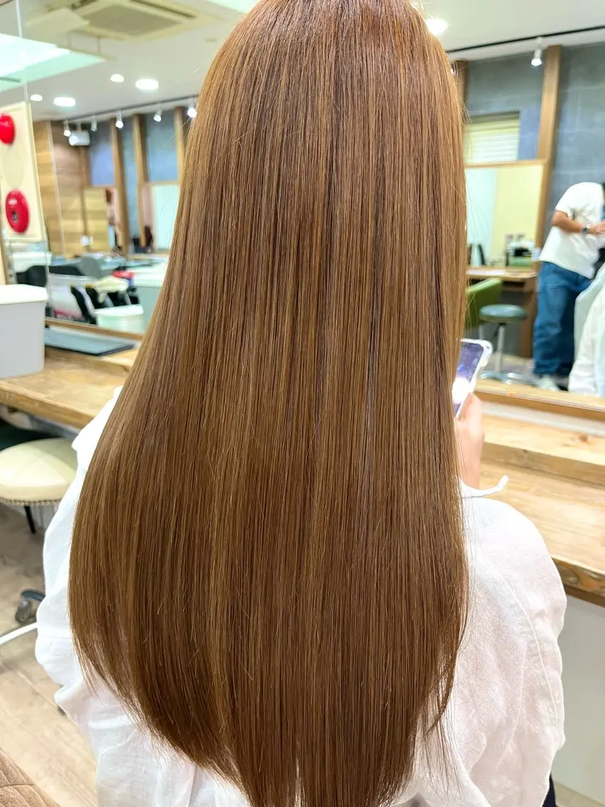 ロング 髪質改善 縮毛矯正 ボブめショートあすまのヘアスタイル