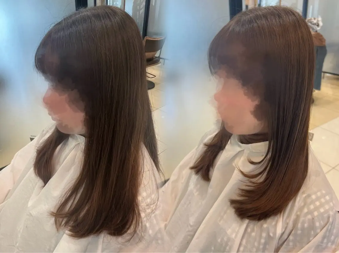 セミロング 顔周りカット レイヤーカット カット LiTA 友田未来のヘアスタイル