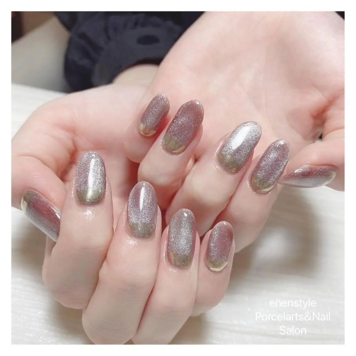 ミディアム ネイル ハンドネイル 🐾enen style 🐾のネイルデザイン