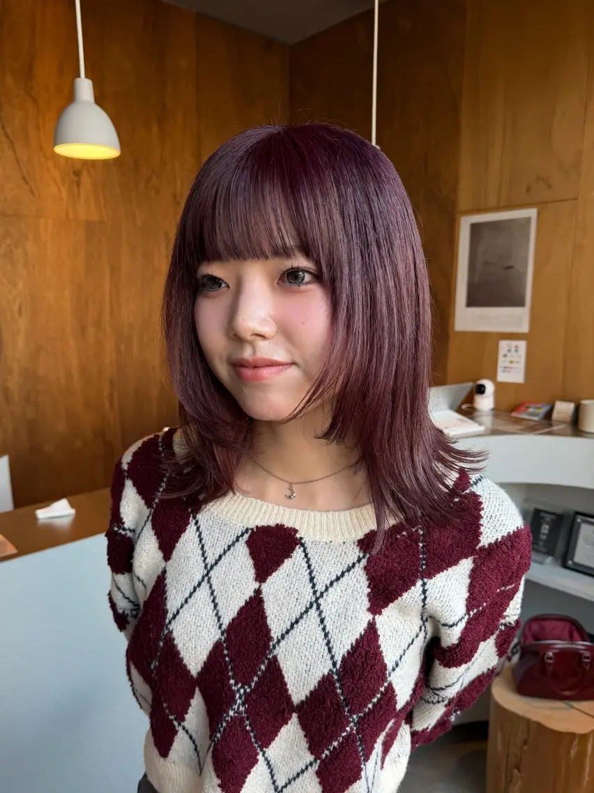ミディアム ケアカラー cocoro /レイヤーカットのヘアスタイル