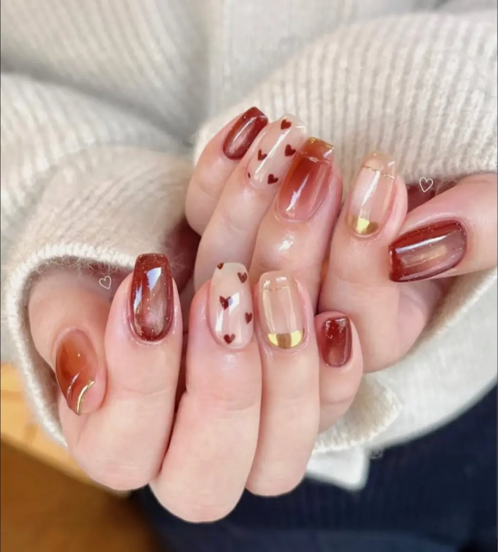 パーマ ハンドネイル ハンドケア 🍑 momo_nailのネイルデザイン