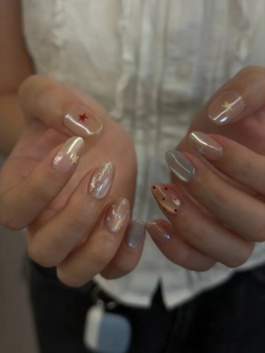ネイル オーロラネイル フットネイル ジェルネイル マグネットネイル ニュアンスネイル ハンドネイル ハンドケア Bana_ Nailのネイルデザイン