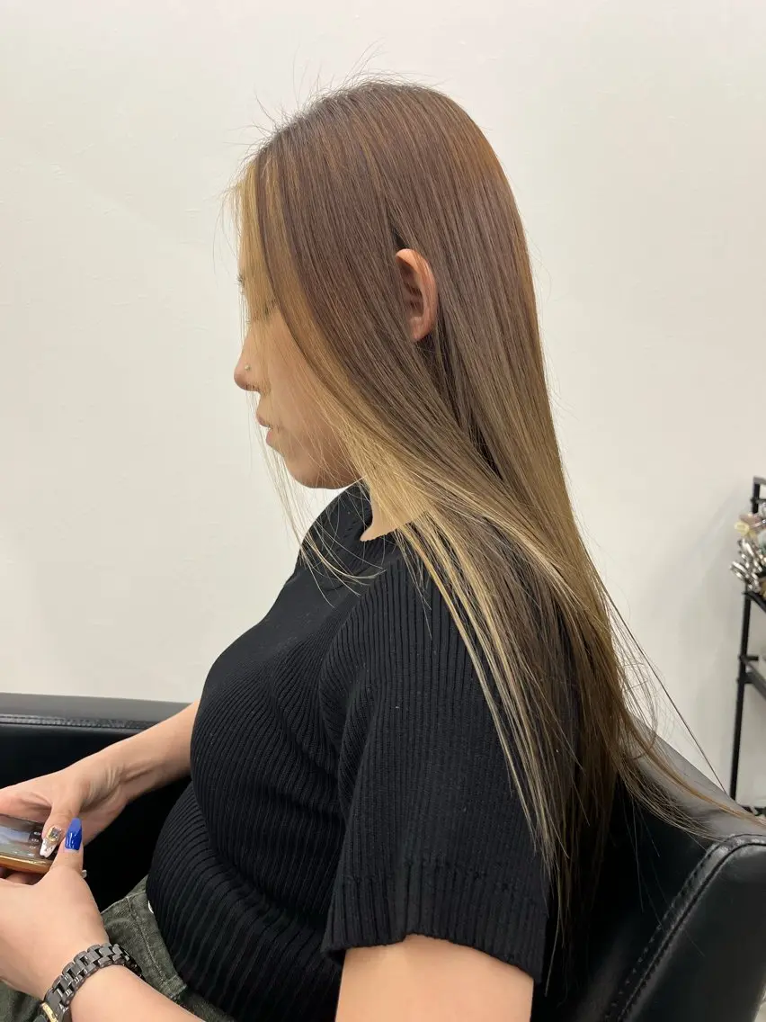 ロング カラー ヘアカラー KEPKA ヤマグチ 天神 今泉のヘアスタイル