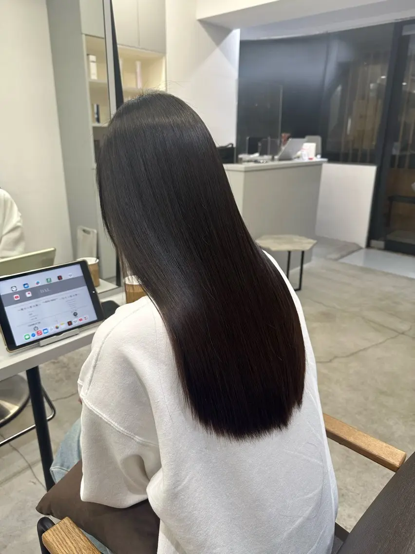 ロング パーマ 縮毛矯正 ハイトーンカラー が絶対可愛い✨泰聖✨のヘアスタイル