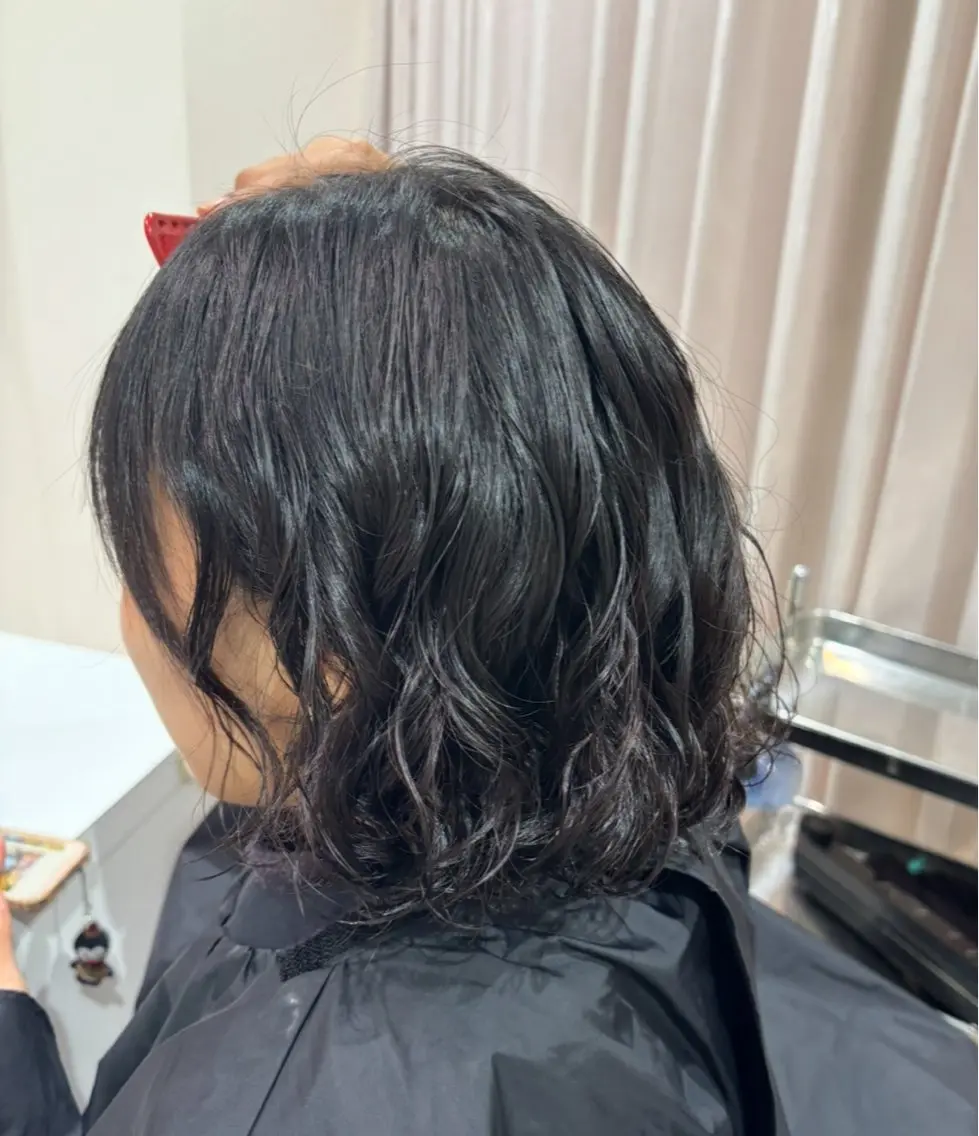 パーマ ボブ 間島 叶のヘアスタイル