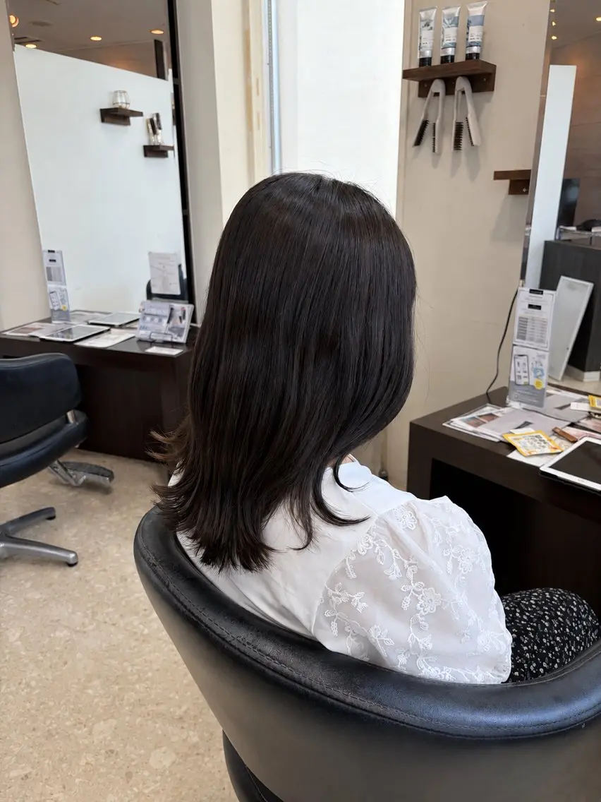 ミディアム カラー 透明感カラー グレージュ 💫透明感カラー💫 芝淵　日留菜のヘアスタイル