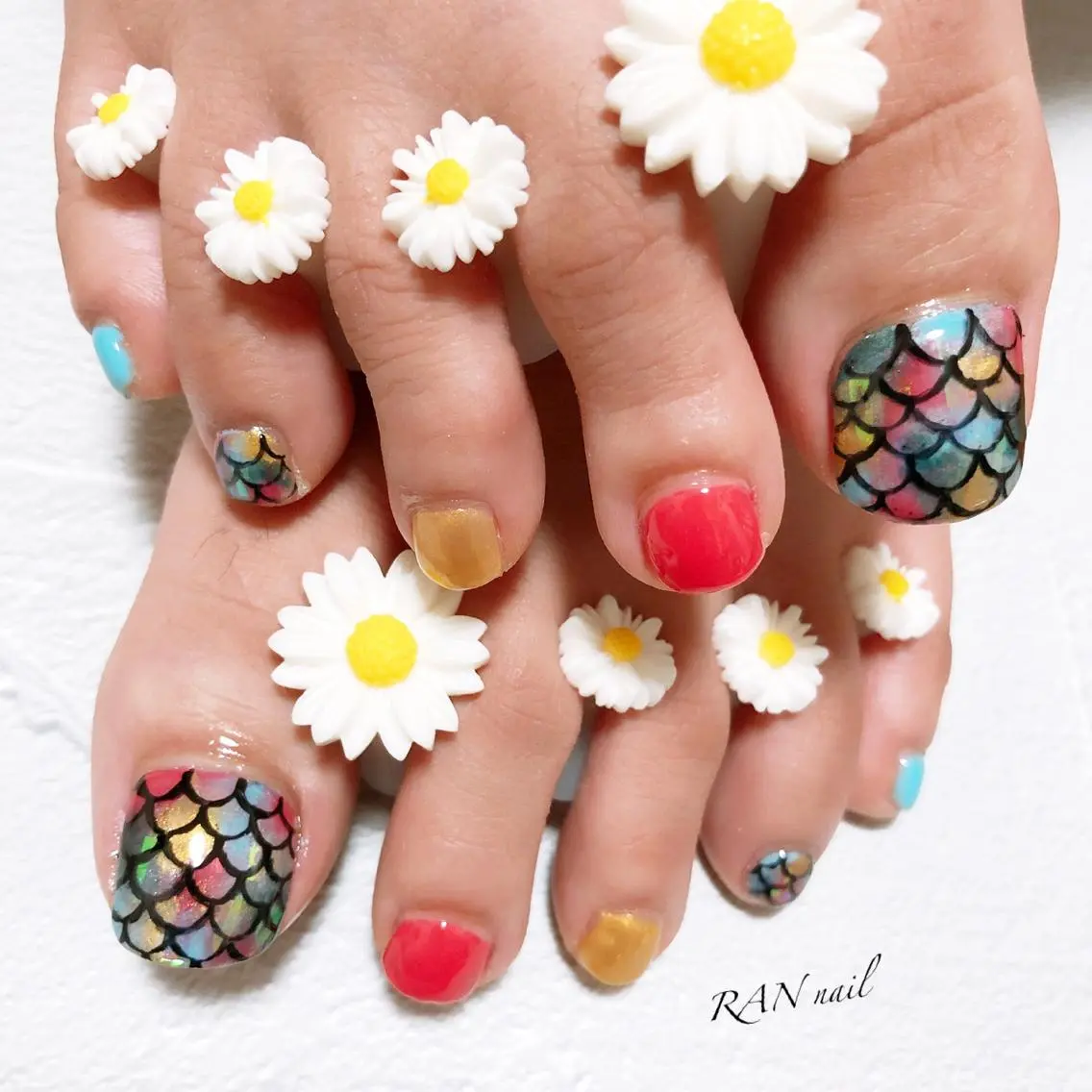 ネイル ブルー 成人式 フットネイル オフィスネイル ワンカラーネイル ハンドネイル フットネイル RAN nailのネイルデザイン