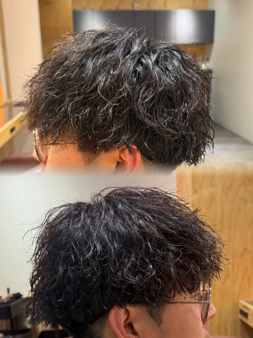 カラー パーマ メンズ パーマ パーマ特別価格🔥 宇宙のヘアスタイル