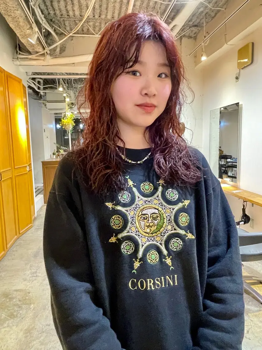 ミディアム カラー パーマ カット ヘアカラー パーマ トリートメント レイヤー/似合わせ TAKUYAのヘアスタイル