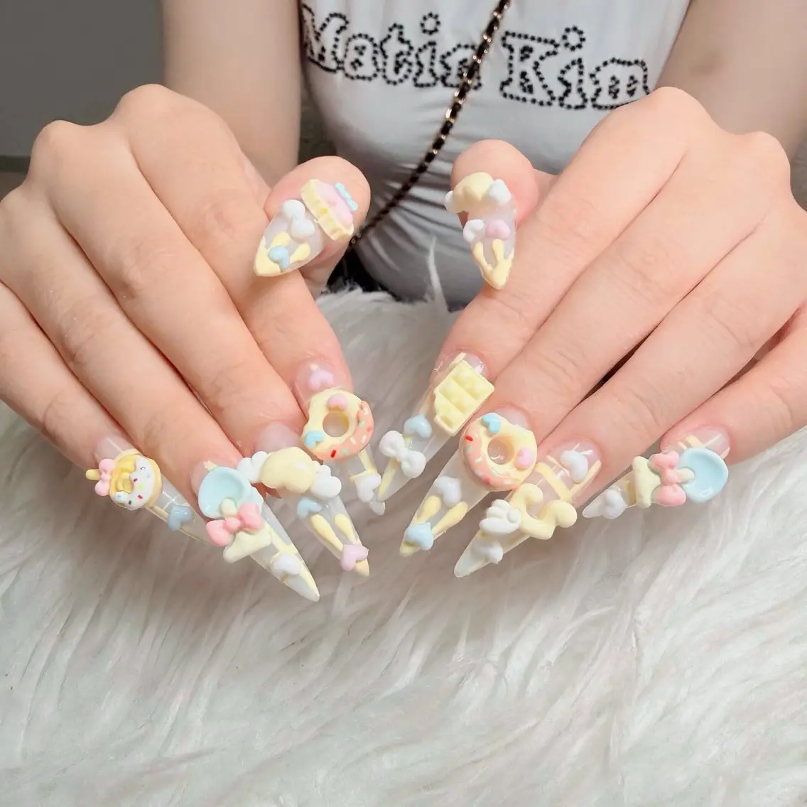 ネイル フットネイル フレンチネイル グラデーション 韓国ネイル ロングネイル ハンドネイル Hani Nail Salonのネイルデザイン