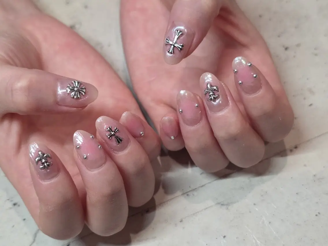 ネイル ハンドネイル 韓国/ワンホン/長さ 出しつけ放題🎀のネイルデザイン