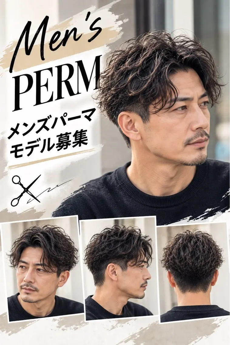 メンズカット&パーマモデルの写真