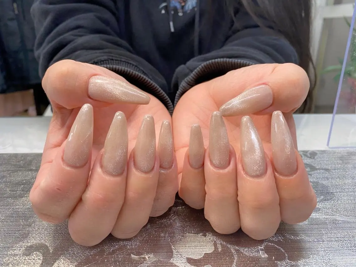 ネイル ハンドネイル I-nailロング /ワンホン/キラキラのネイルデザイン