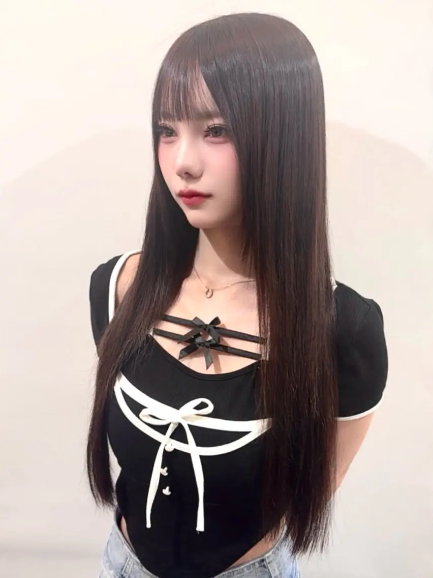 ケアカラー＋髪質改善ストレートの写真