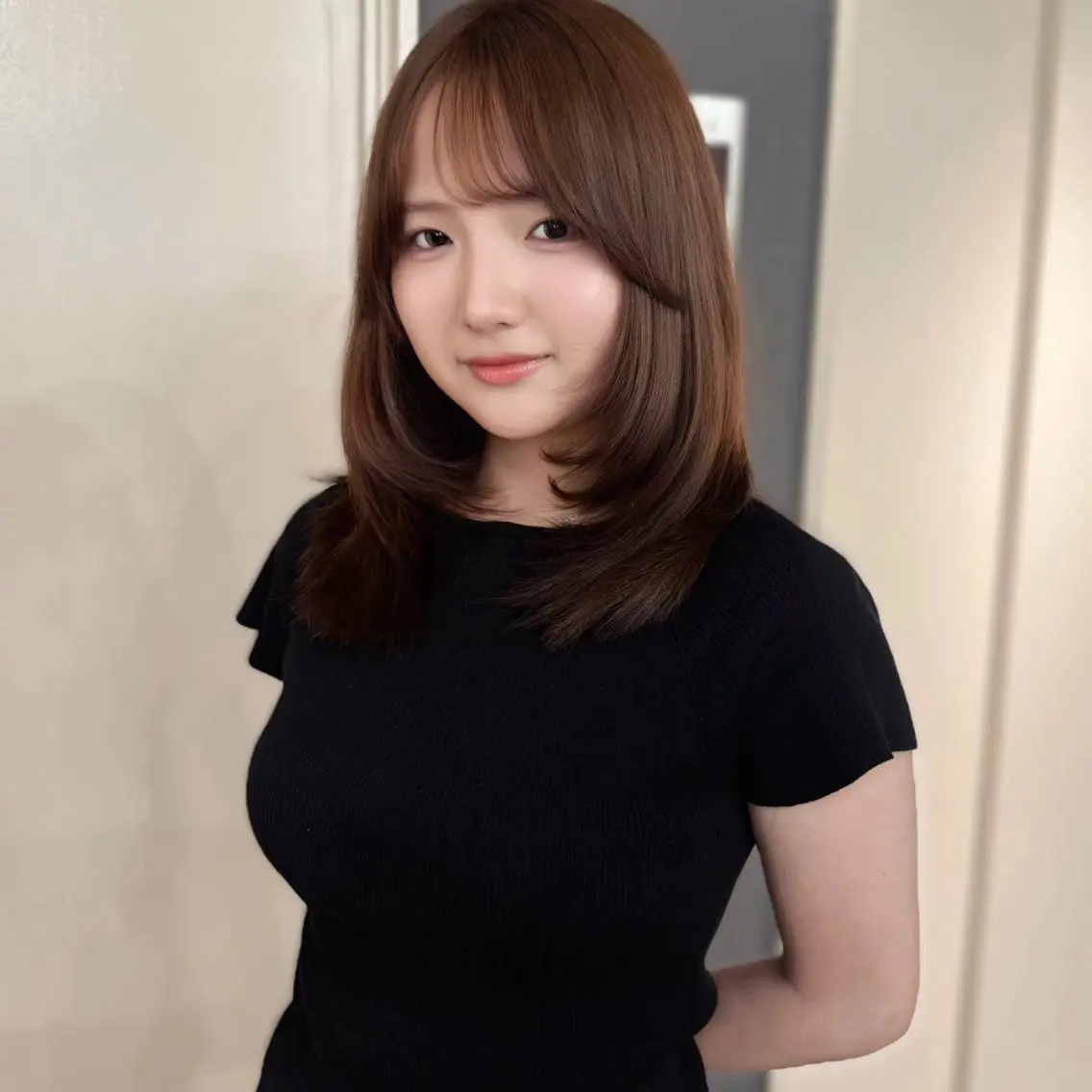 ミディアム カット ヘアカラー 韓国・透明感カラー /堀江/みずき🐩のヘアスタイル