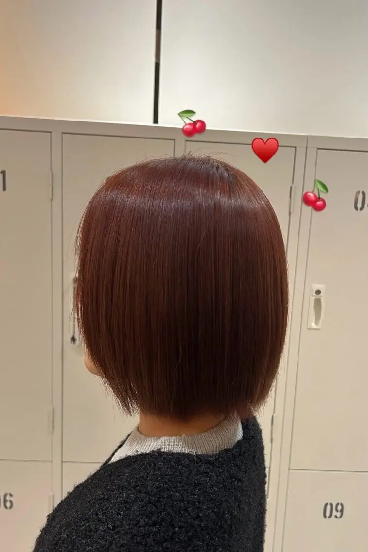 カラー ブリーチ ブリーチなしカラー 岡田 はるのヘアスタイル