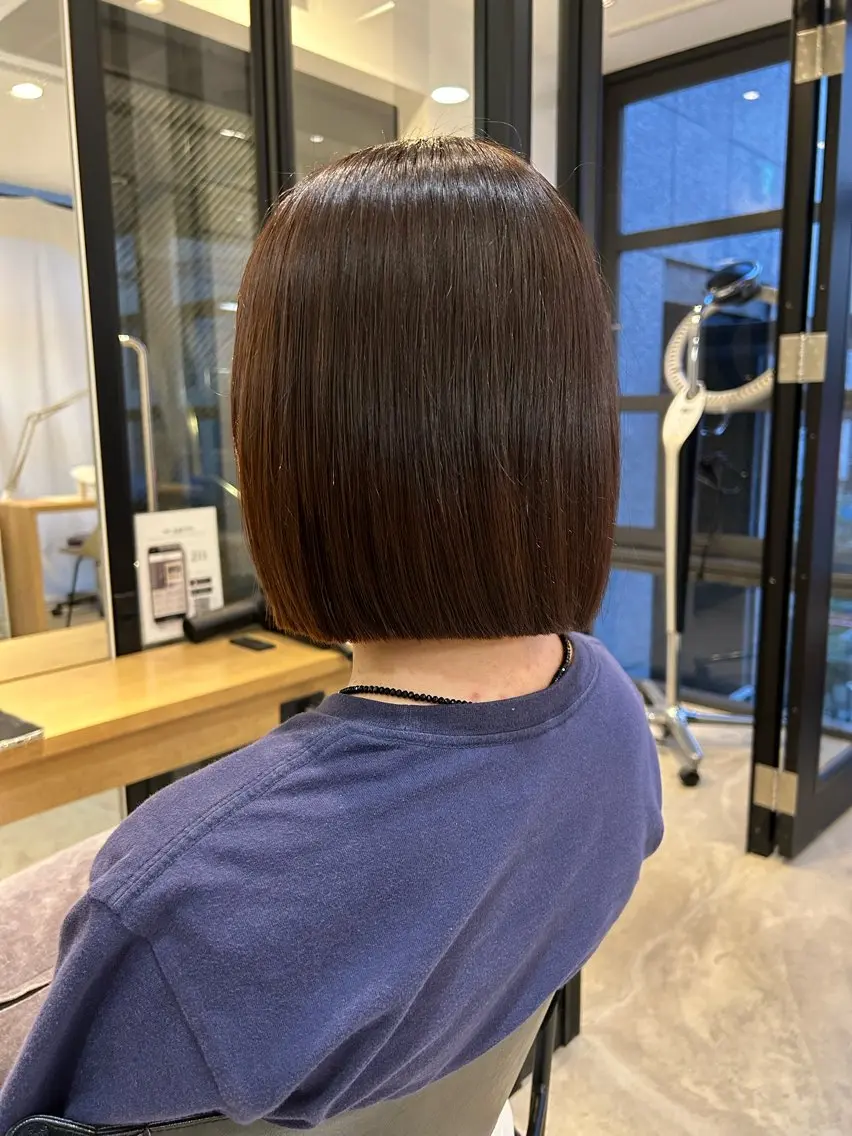 ミディアム ボブ 縮毛矯正 ・ nanokaのヘアスタイル