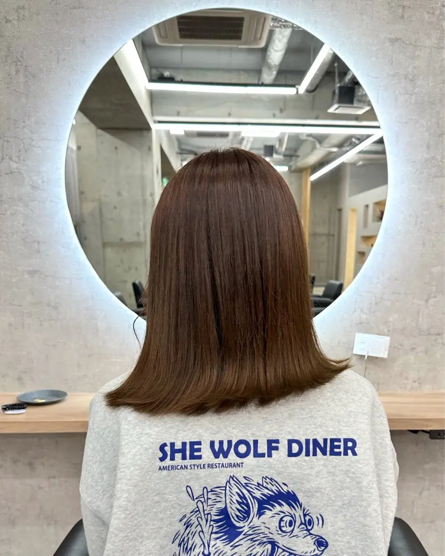セミロング カラー ヘアカラー トリートメント 奥野JAPAN🌈 艶髪カラーのヘアスタイル