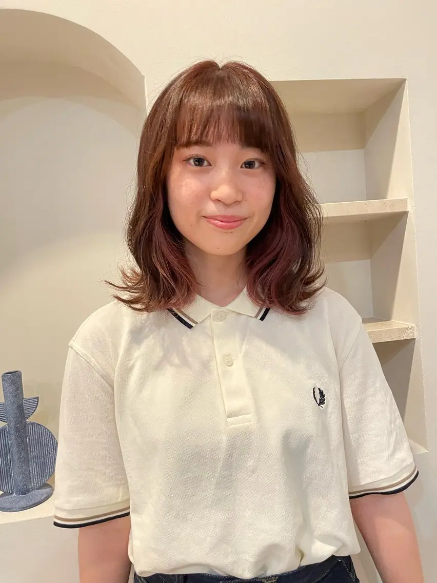 ミディアム カラー ピンクカラー メンズ/透明感カラー しゅうとのヘアスタイル