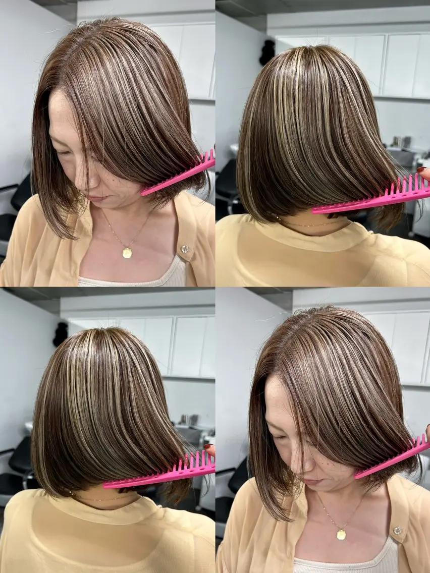 ミディアム ハイライト ブリーチ🐰インナー ♡ハイライト♡綾🐰のヘアスタイル