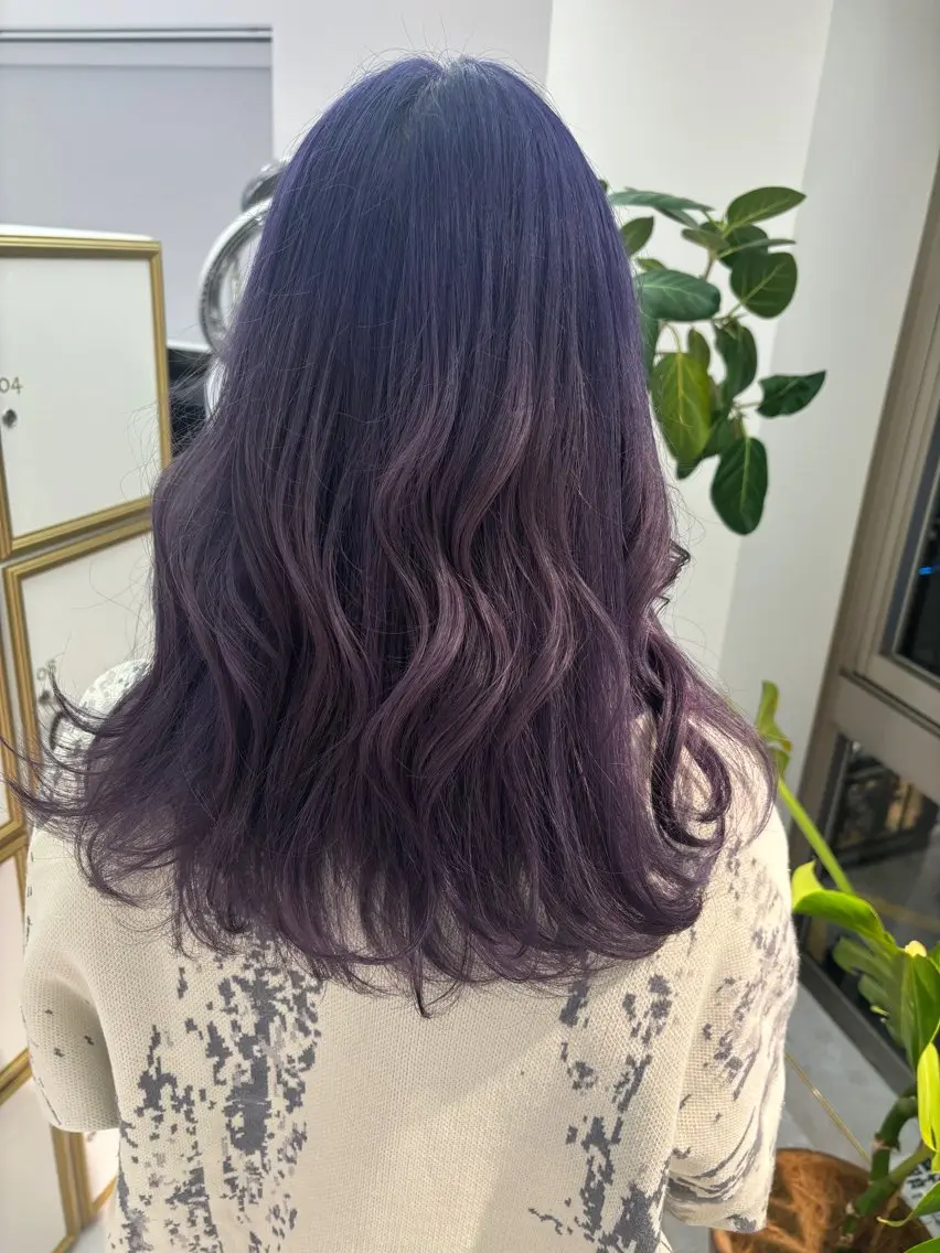 ロング カラー パープルカラー 💐レイヤー/透明感 カラー💐智口彩香のヘアスタイル