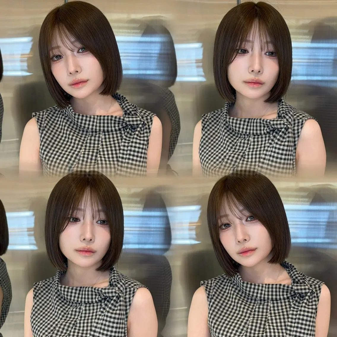 ミディアム カラー ヘアアレンジ ベージュカラー 透明感カラー ボブ 韓国風ヘア ワンホンヘア カット ヘアカラー トリートメント 韓国ヘア/ロー レイヤー/Rumiのヘアスタイル