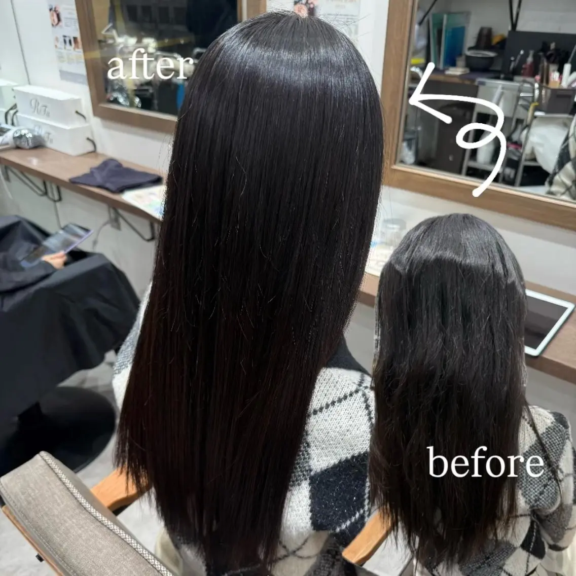 ロング 縮毛矯正 トリートメント ルナ🫐縮毛矯正 🫐髪質改善のヘアスタイル