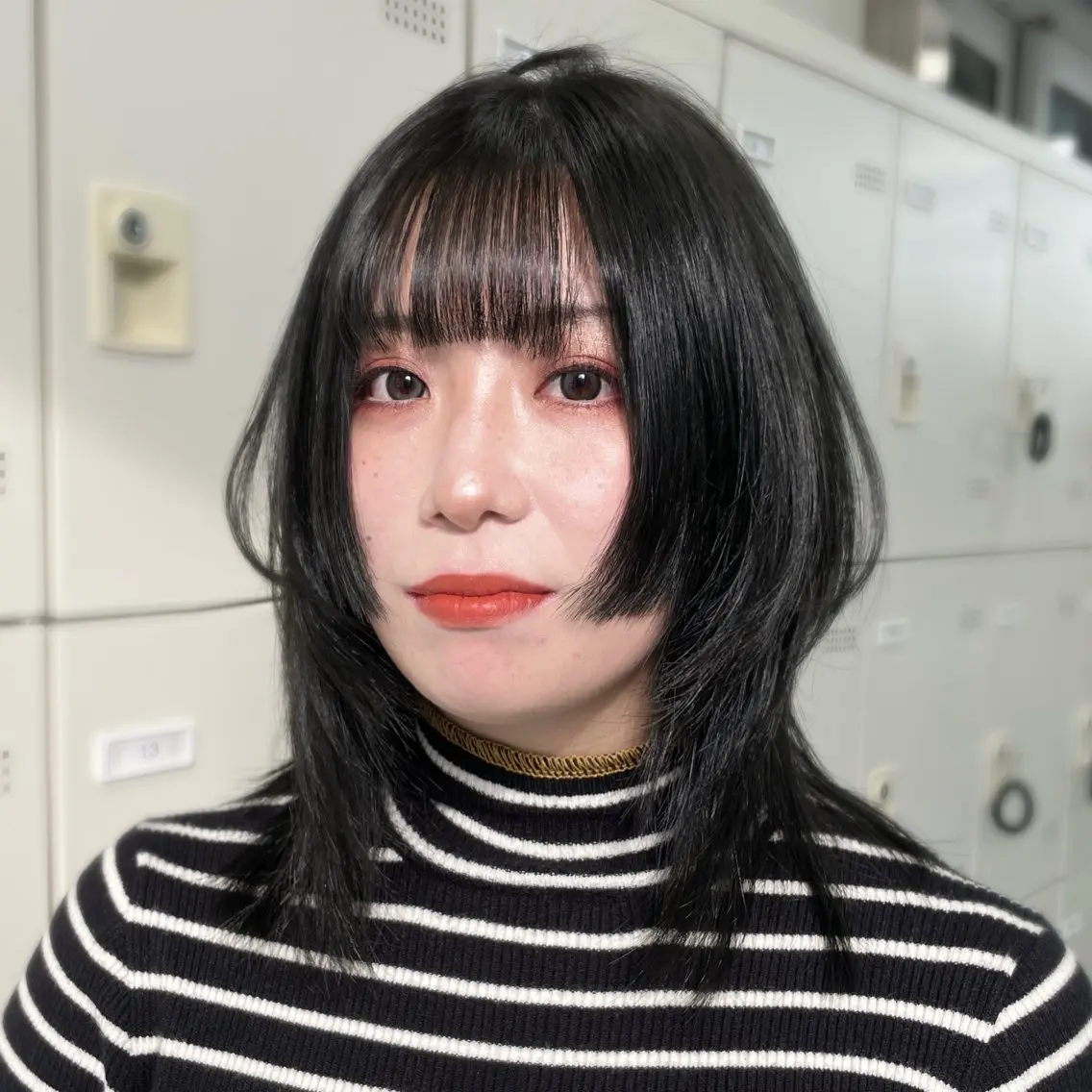 ミディアム カット ヘアカラー MOE 福岡韓国ヘア✧︎のヘアスタイル