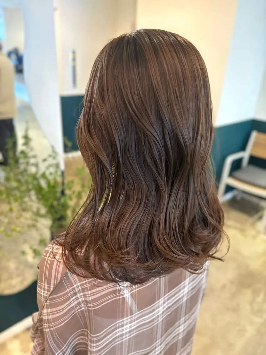 セミロング カット ヘアカラー ☁️RIKA☁️ @ri2_____bのヘアスタイル